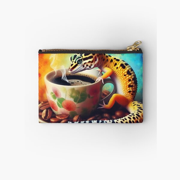 Item preview, Leopard Gecko Drinking Coffee: "Leopard Gecko Latte” designed and sold by The Coffee Critters.