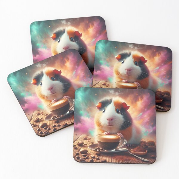 Item preview, Guinea Pig Drinking Coffee: "Guinea Pig Grounds” designed and sold by The Coffee Critters.