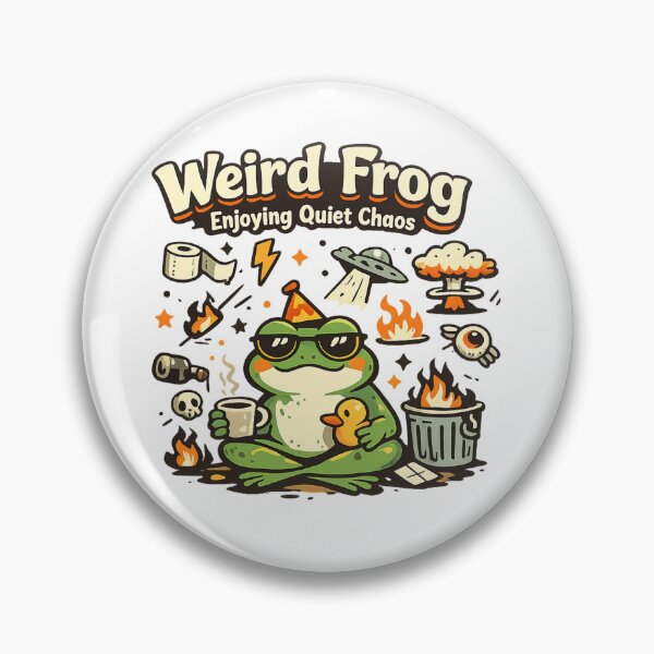 Item preview, Relaxed frog amidst the chaos designed and sold by FroggyOnly.