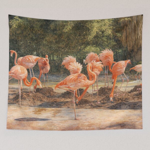 Item preview, Flamingos at Dawn – Natural Watercolor designed and sold by Miradas del Mundo.