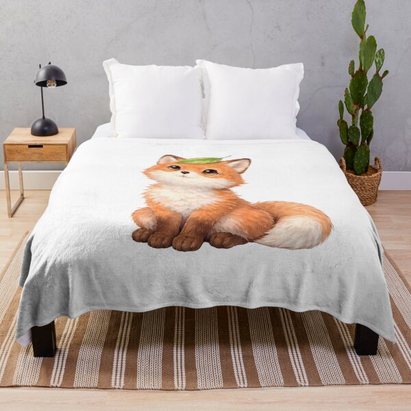 Item preview, Magical Leaf Fox - Cute Fluffy Ghibli Animal Art designed and sold by Art-Selling.