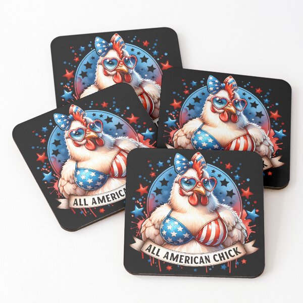 Item preview, All American Chick Funny Raccoon USA Flag bikini 4th of July designed and sold by Testarossi Designs.