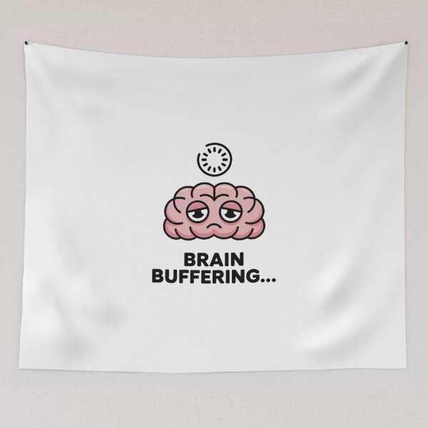 Item preview, Funny Brain Buffering Loading - Relatable Student Meme Sticker designed and sold by Mr-wow.