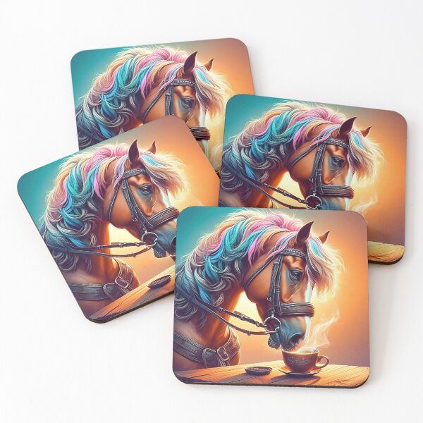 Item preview, Chestnut Horse Drinking Coffee: "Chestnut Charm” designed and sold by The Coffee Critters.