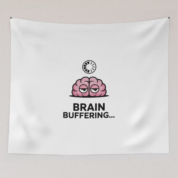 Item preview, Cute Exhausted Brain Please Wait - Introvert Humor Art designed and sold by Mr-wow.