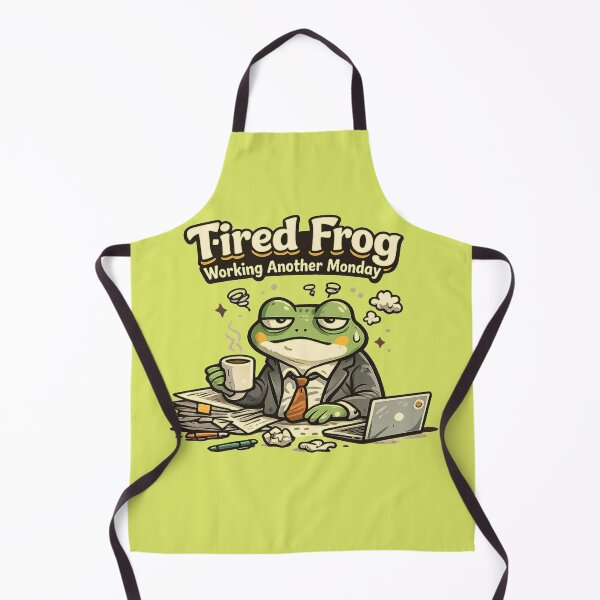 Item preview, Tired frog at the office on Monday designed and sold by FroggyOnly.