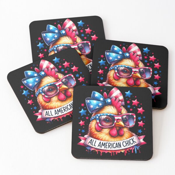 Item preview, All American Chick Funny Chicken Patriotic USA Flag Sunglasses 4th of July designed and sold by Testarossi Designs.
