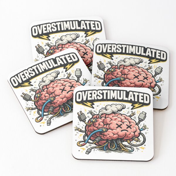 Item preview, Overstimulated Brain Funny Introvert Humor Design designed and sold by Wild Pixel Studio.