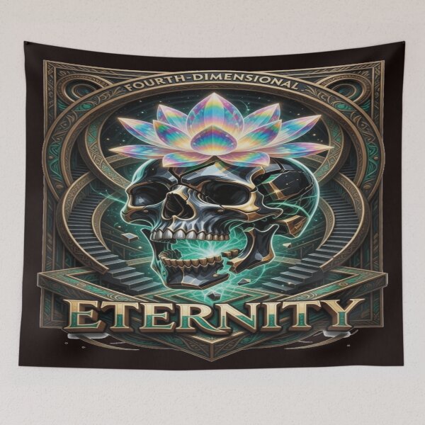 Item preview, Fourth Dimensional Eternity Skull Lotus Art designed and sold by ZChrome.