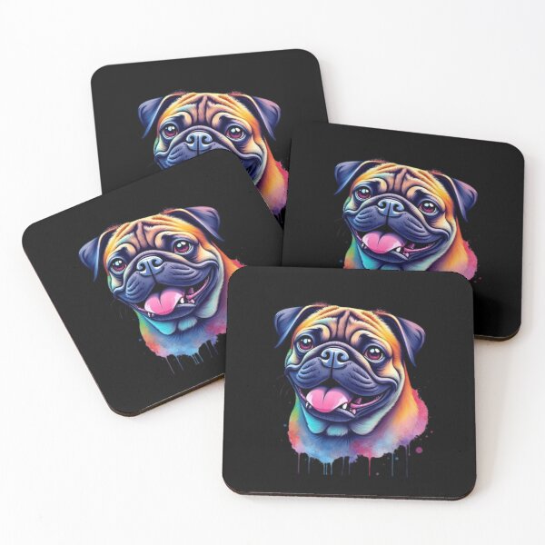 Item preview, Cute Pug Dog – Colorful Happy Pug Portrait designed and sold by Silaris Designs.