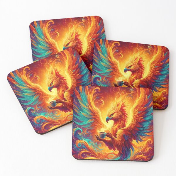 Item preview, Phoenix Drinking Coffee: "Phoenix Roast Revival” designed and sold by The Coffee Critters.