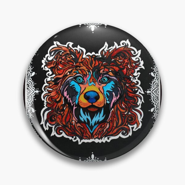 Item preview, Wildfire Spirit: Psychedelic Bear-Dog Art with Mandala Border designed and sold by Sayant Arts.