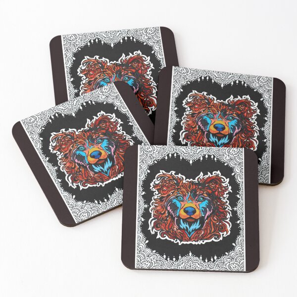 Item preview, Wildfire Spirit: Psychedelic Bear-Dog Art with Mandala Border designed and sold by Sayant Arts.