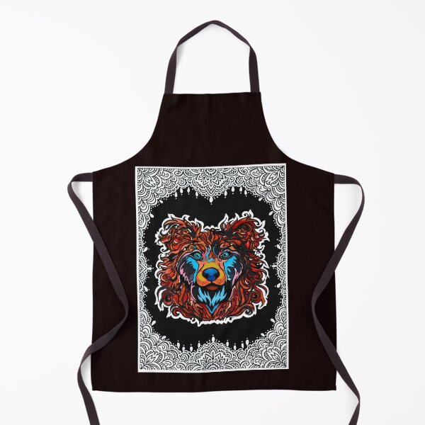 Item preview, Wildfire Spirit: Psychedelic Bear-Dog Art with Mandala Border designed and sold by Sayant Arts.