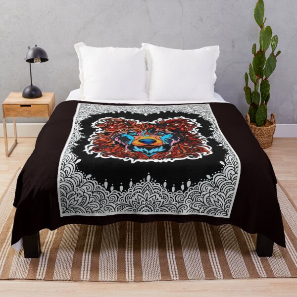 Item preview, Wildfire Spirit: Psychedelic Bear-Dog Art with Mandala Border designed and sold by Sayant Arts.