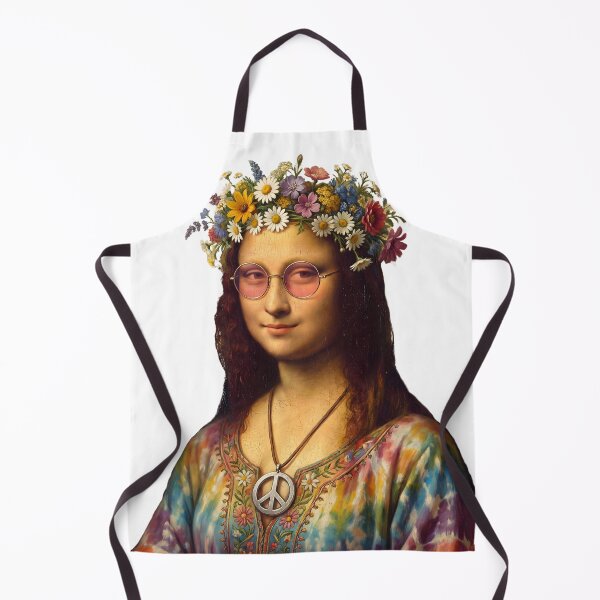 Artikelvorschau, Hippie Mona Lisa Lustiges Retro Flower Power Shirt entworfen und verkauft von HeldInSilence.