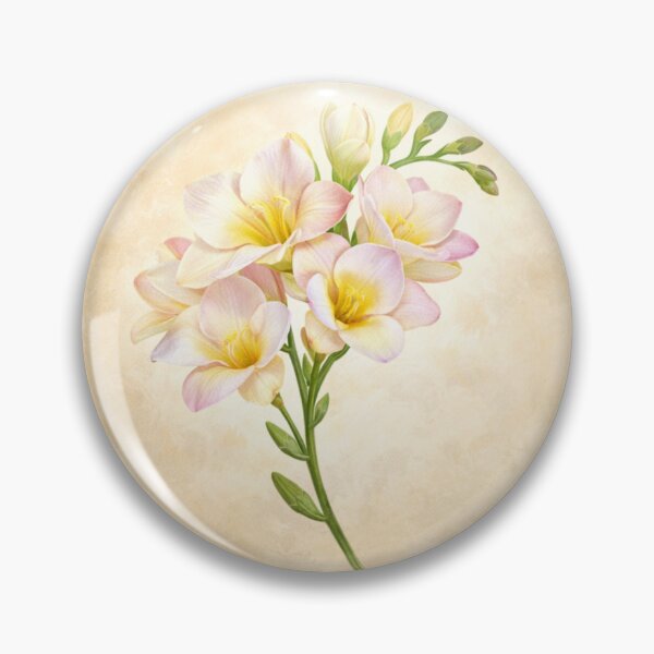 Item preview, Freesia Elegance – Graceful Botanical Circle Flower designed and sold by TheJoyfulPen.