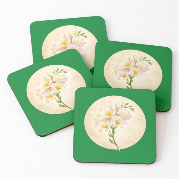 Item preview, Freesia Elegance – Graceful Botanical Circle Flower designed and sold by TheJoyfulPen.