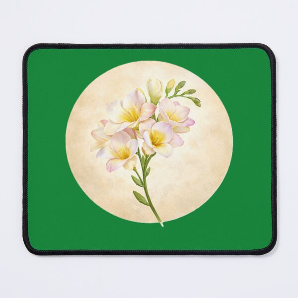 Item preview, Freesia Elegance – Graceful Botanical Circle Flower designed and sold by TheJoyfulPen.