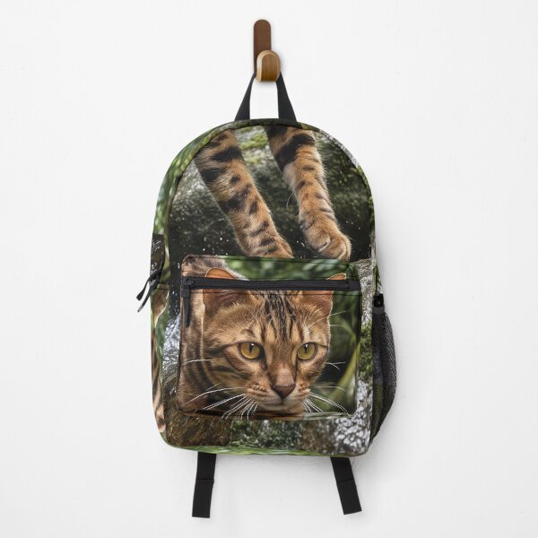Item preview, Bengal Cat Jungle Leap Through Rainforest Stream designed and sold by Jaani-T.