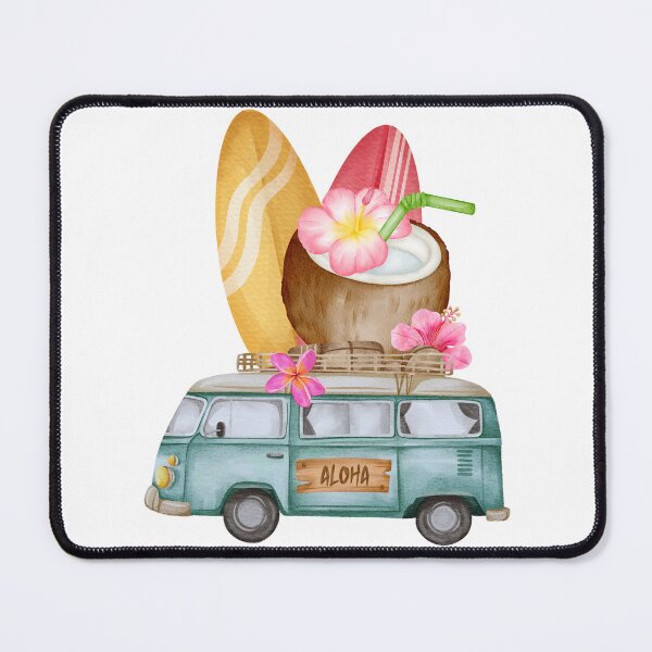 Item preview, Giant surfboards and coconut drink on combi van designed and sold by thefrenchyviet.