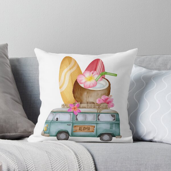 Item preview, Giant surfboards and coconut drink on combi van designed and sold by thefrenchyviet.