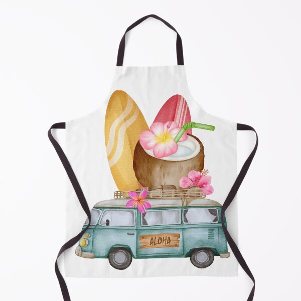 Item preview, Giant surfboards and coconut drink on combi van designed and sold by thefrenchyviet.