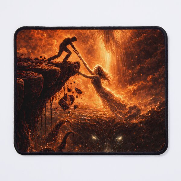 Item preview, Saving from Darkness – Angel of Light vs Inner Demons Dark Fantasy Art designed and sold by KnitOfShadoF.