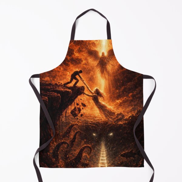 Item preview, Saving from Darkness – Angel of Light vs Inner Demons Dark Fantasy Art designed and sold by KnitOfShadoF.