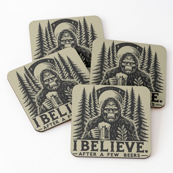 Item preview, I Believe After A Few Beers Funny Bigfoot Sasquatch Beer Lover designed and sold by Testarossi Designs.