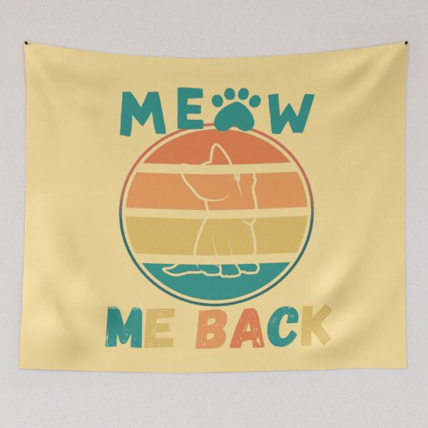 Item preview, Meow Me Back Retro Sunset Cat Illustration designed and sold by CamilasPrints.