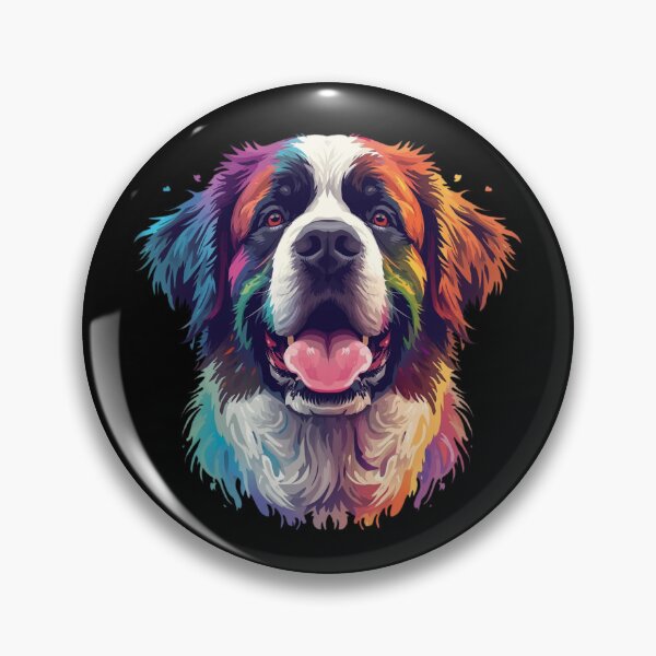 Item preview, Saint Bernard Dog – Colorful Saint Bernard Portrait Art designed and sold by Silaris Designs.