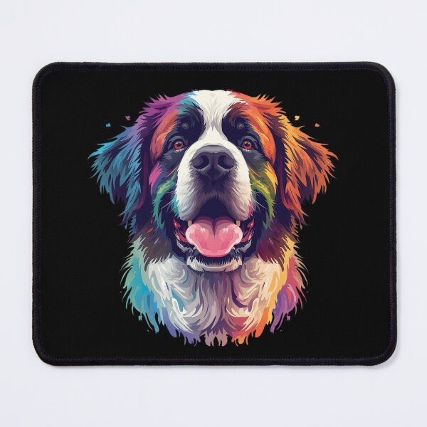Item preview, Saint Bernard Dog – Colorful Saint Bernard Portrait Art designed and sold by Silaris Designs.