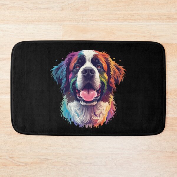 Item preview, Saint Bernard Dog – Colorful Saint Bernard Portrait Art designed and sold by Silaris Designs.