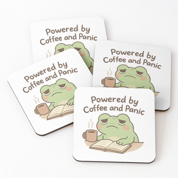 Item preview, Funny Frog Powered by Coffee and Anxiety designed and sold by Snacky Paws.
