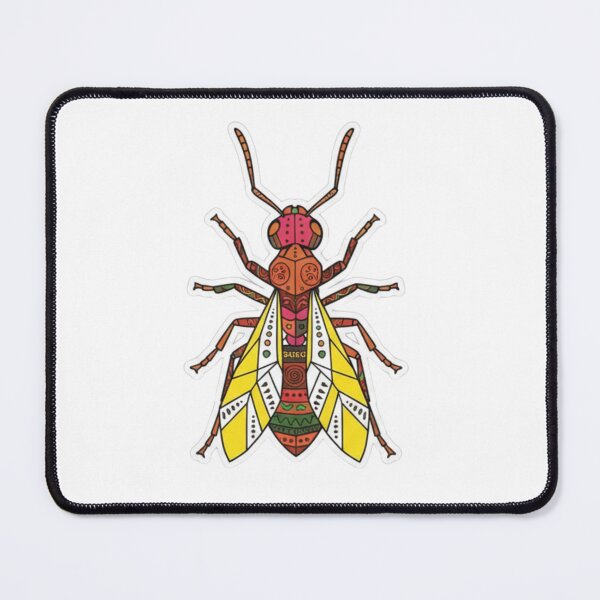 Item preview, Ethnic Tribal Wasp – Geometric Insect Sticker for Boho Art Lovers designed and sold by bsbd-action.