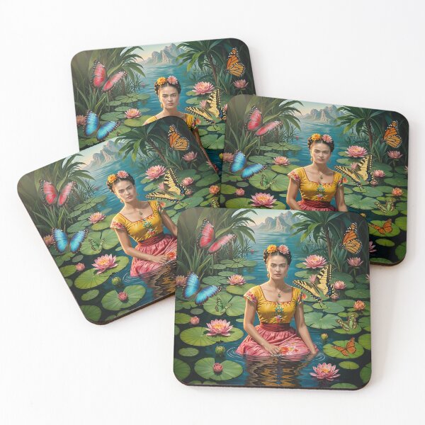 Item preview, Frida Kahlo Serenity The Lotus Lake Reflection designed and sold by mark ashkenazi.