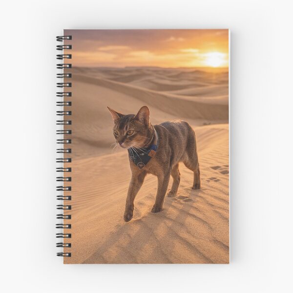 Item preview, Abyssinian Cat Walking Through Golden Desert Dunes designed and sold by Jaani-T.