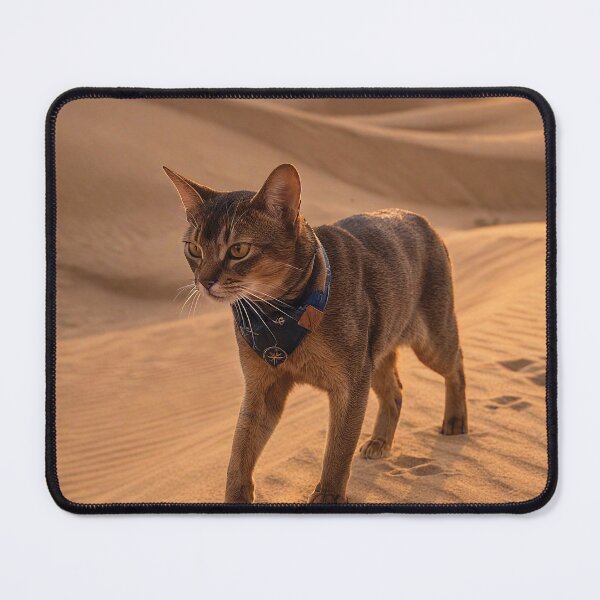 Item preview, Abyssinian Cat Walking Through Golden Desert Dunes designed and sold by Jaani-T.