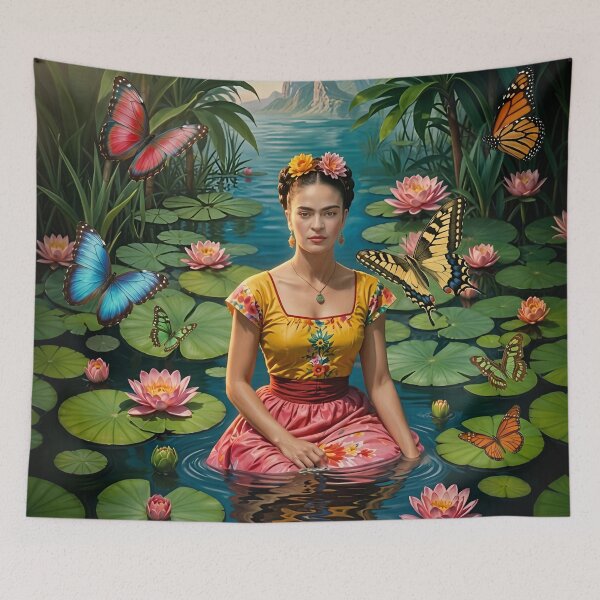 Item preview, Frida Kahlo Serenity The Lotus Lake Reflection designed and sold by mark ashkenazi.