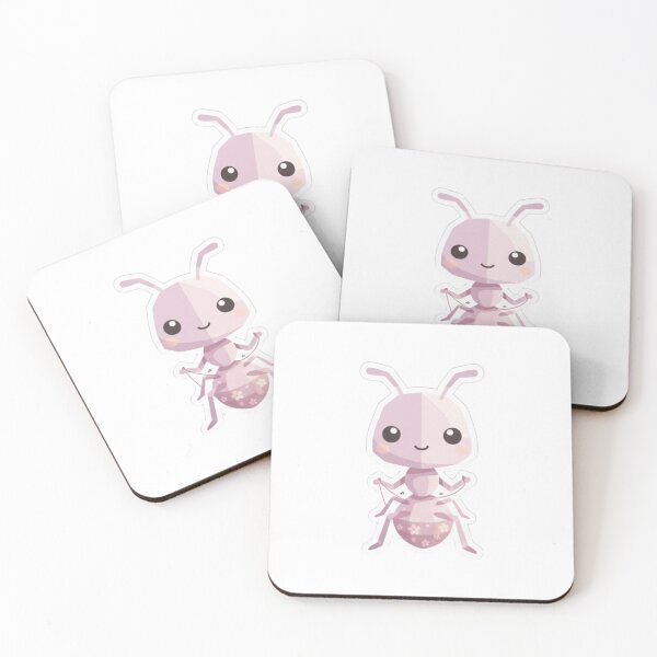 Item preview, Kawaii Pink Ant – Cute Insect Sticker for Girls and Fans of Cuteness designed and sold by bsbd-action.