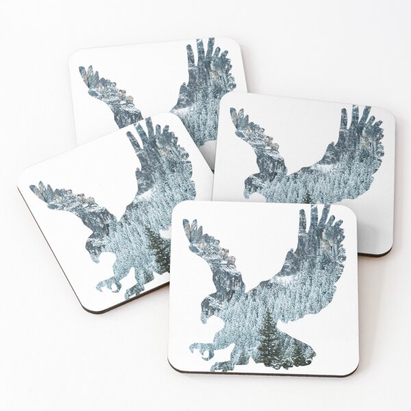 Item preview, Hawk Silhouette Winter Mountain Forest Nature designed and sold by Rimefrost.