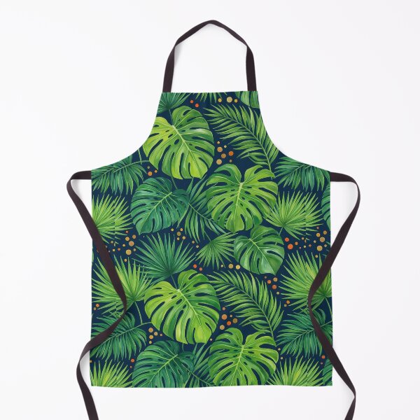 Item preview, Tropical Monstera and Palm Leaf Midnight Jungle Pattern designed and sold by InkedHorizon.