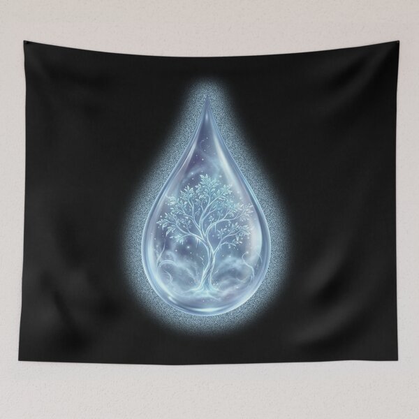 Item preview, Printer Drop Forest – Glowing Tree in Waterdrop designed and sold by Herzbaumatelier.