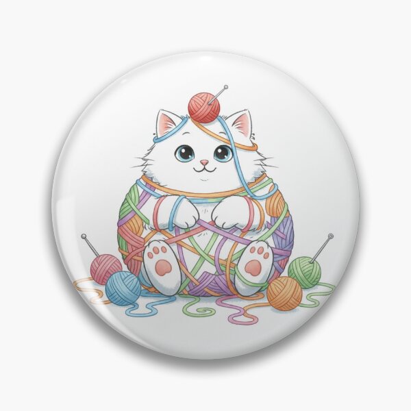 Item preview, Playful Cartoon Cat Tangled Yarn Fun designed and sold by NatureUnleashed.