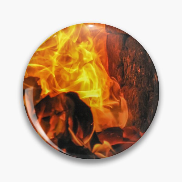 Item preview, Intense Orange Flames in Brick Furnace With Burning Coals and Glowing Embers designed and sold by Nmallia.