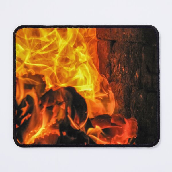 Item preview, Intense Orange Flames in Brick Furnace With Burning Coals and Glowing Embers designed and sold by Nmallia.