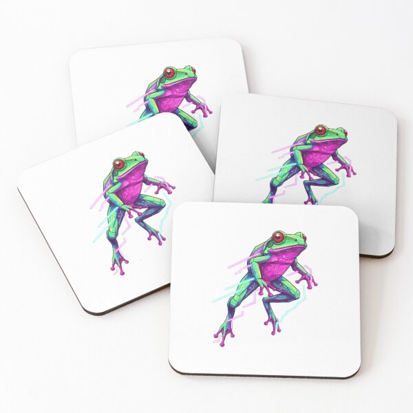 Item preview, Neon Frog in Jump – Dynamic Movement Art for Athletes and Color Fans designed and sold by bsbd-action.