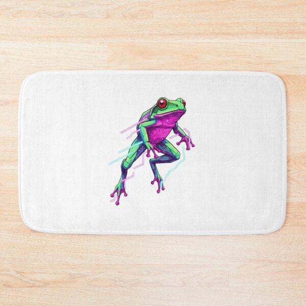 Item preview, Neon Frog in Jump – Dynamic Movement Art for Athletes and Color Fans designed and sold by bsbd-action.