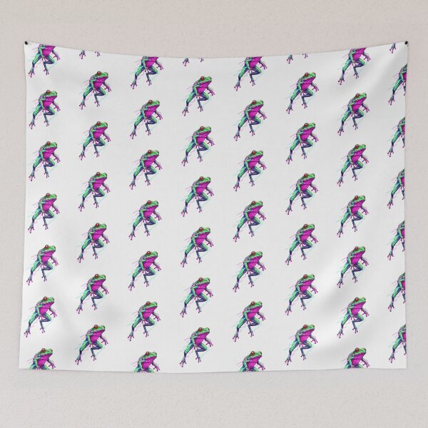 Item preview, Neon Frog in Jump – Dynamic Movement Art for Athletes and Color Fans designed and sold by bsbd-action.
